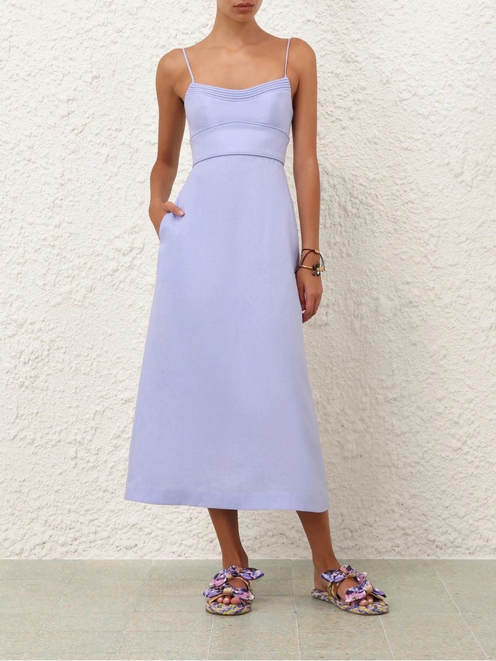 NWT Zimmermann Luna Midi Dress in Sky Blue – Size 0